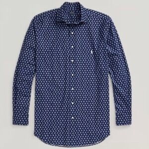 Polo Ralph Lauren Classic Fit Blue Paisley Long Sleeve Button Shirt Mens M 15.5